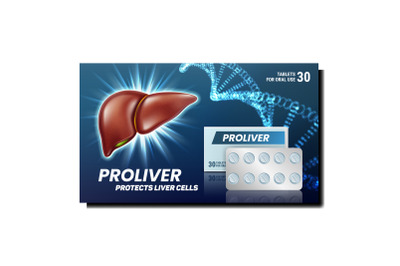 liver Protect Liver Cells Promo Banner Vector