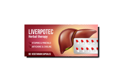 Liver Herbal Therapy Promo Poster Vector