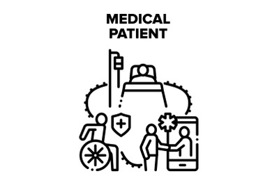 Medical Patient Vector Black Illustrations