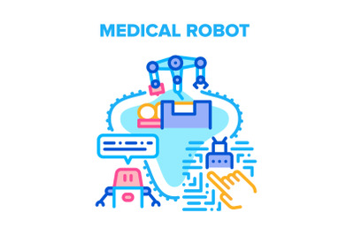 Medical Robot Vector Concept Color Illustration