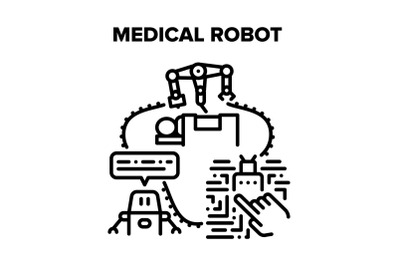 Medical Robot Vector Concept Color Illustration