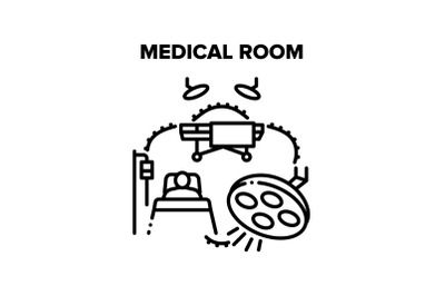 Medical Room Vector Black Illustrations