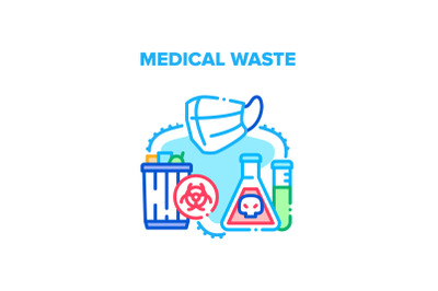 Medical Waste Vector Concept Color Illustration