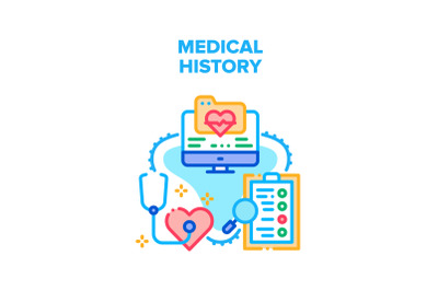 Medical History Vector Concept Color Illustration