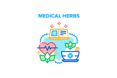 Medical Herbs Vector Concept Color Illustration