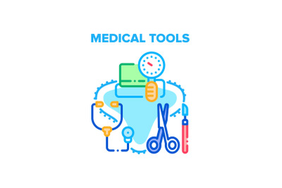 Medical Tools Vector Concept Color Illustration