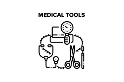 Medical Tools Vector Black Illustrations