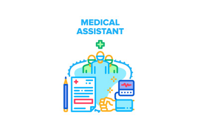 Medical Assistant Help Vector Concept Color