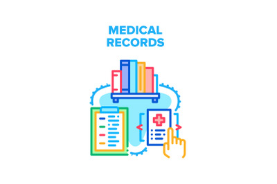 Medical Records Vector Concept Color Illustration