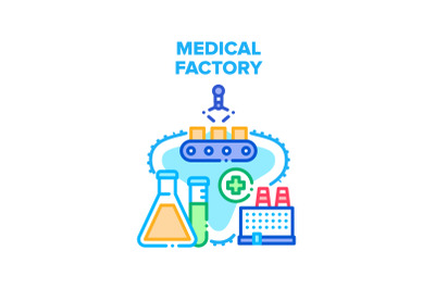 Medical Factory Vector Concept Color Illustration