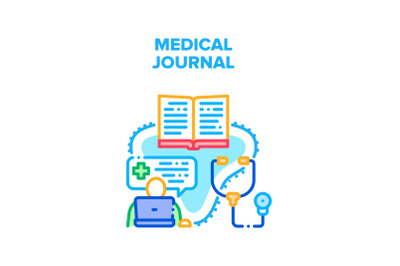 Medical Journal Vector Concept Color Illustration