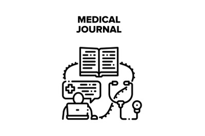 Medical Journal Vector Black Illustrations