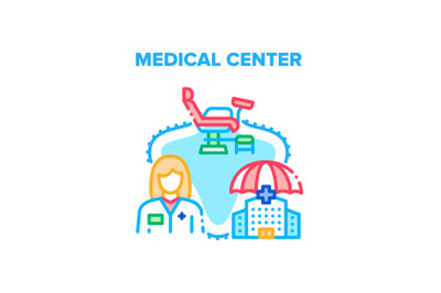 Medical Center Vector Concept Color Illustration