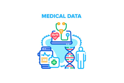 Medical Data Vector Concept Color Illustration