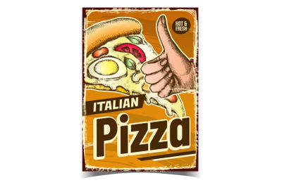 Italian Pizza Restaurant Advertise Banner Vector