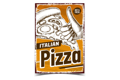 Italian Pizza Restaurant Advertise Banner Vector