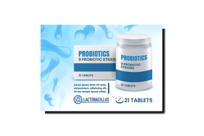 Probiotics Strains Creative Promo Poster Vector