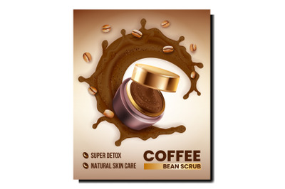 Coffee Bean Scrub Creative Promotion Poster Vector