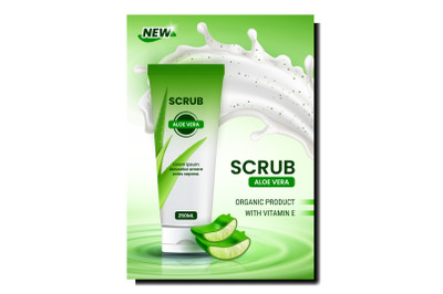 Scrub Aloe Vera Creative Promotional Banner Vector