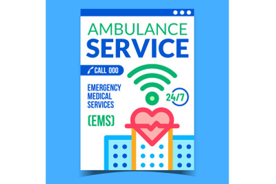 Ambulance Service Creative Promotion Banner Vector