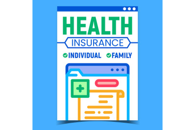 Health Insurance Creative Promotion Poster Vector