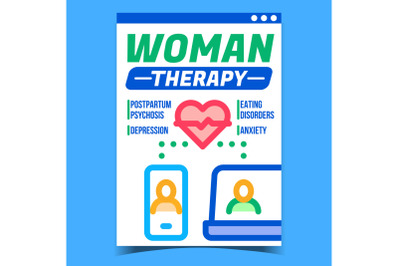 Woman Therapy Creative Promotional Poster Vector