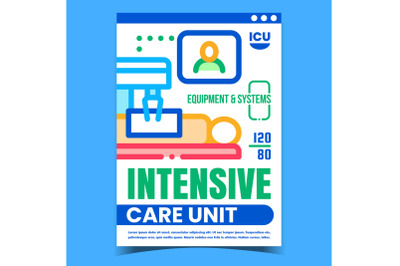 Intensive Care Unit Creative Promo Banner Vector