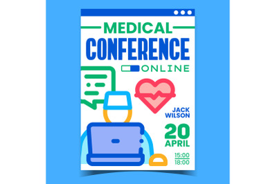 Online Medical Conference Promotion Banner Vector