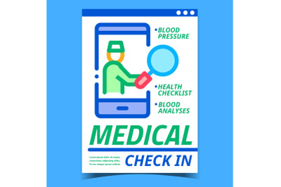 Medical Check In Creative Promotion Banner Vector