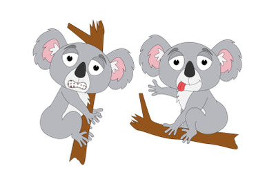 cute koala animal cartoon, simple vector illustration