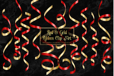 Red and Gold Ribbon Clipart