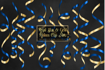 Royal Blue and Gold Ribbon Clipart