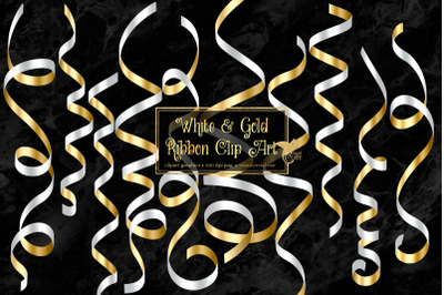 White and Gold Ribbon Clipart