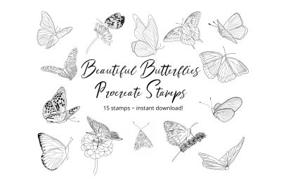 Procreate Butterflies Stamps X 15
