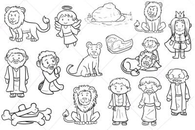 Daniel and the Lion&#039;s Den Digital Stamps
