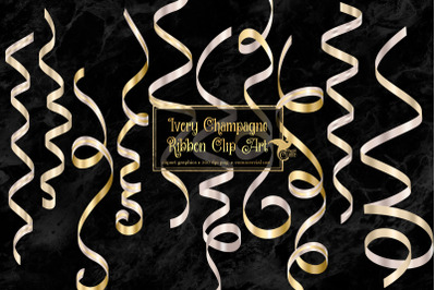 Ivory Champagne Ribbon Clipart