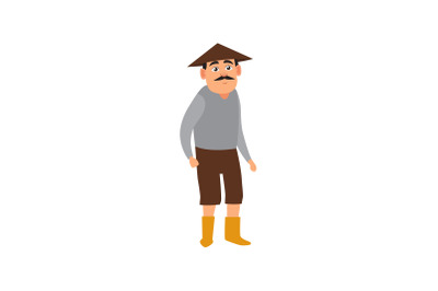 rural male villager Flat Icon