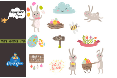 Happy Easter Clipart, Happy Easter svg,Easter clipart &amp; SVG