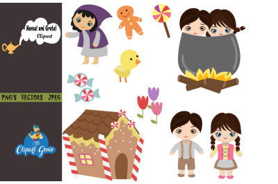 Hansel and Gretel clipart, Fairy Tale Clipart, Fantasy Clipart &amp; SVG