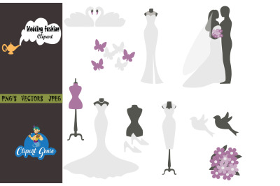 Wedding fashion Clipart, Wedding clipart &amp; SVG