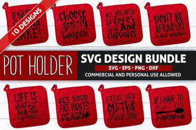 Pot Holder Svg Design Bundle Black