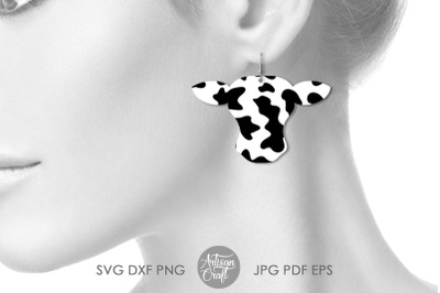 Cow earrings SVG, cut file, cow head, cow face