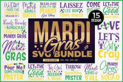 Mardi Gras Quotes Svg Bundle&2C; Mardi Gras Svg&2C; Fat Tuesday Svg