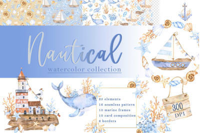 Nautical watercolor collection