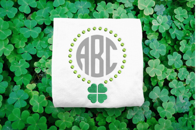 Shamrock St. Patrick&#039;s Day Monogram Frame | Embroidery