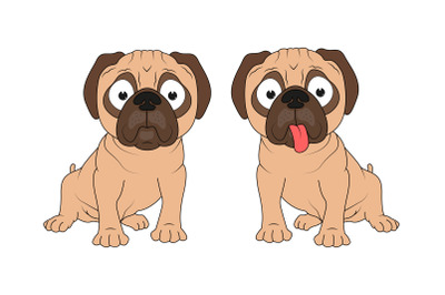 cute PUG Dog animal cartoon