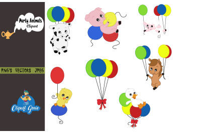 Party Animals clipart&2C; Party clipart &amp;amp; SVG