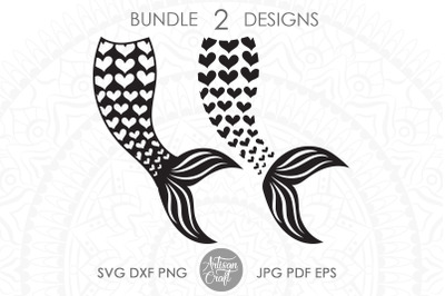 Mermaid tail SVG, mermaid heart SVG