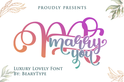 Marry You -Craft Font