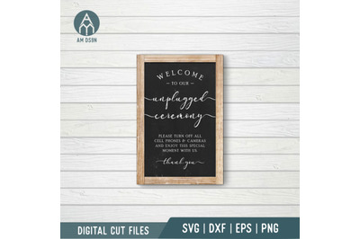 Welcome To Our Unplugged Ceremony svg, Wedding svg cut file